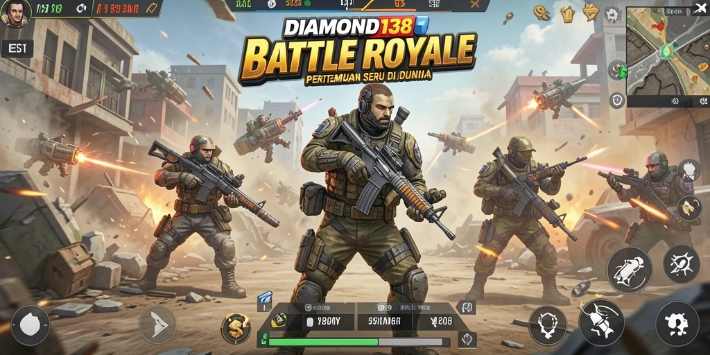 Gameplay seru DIAMOND138 dengan aksi Battle Royale yang mendebarkan.