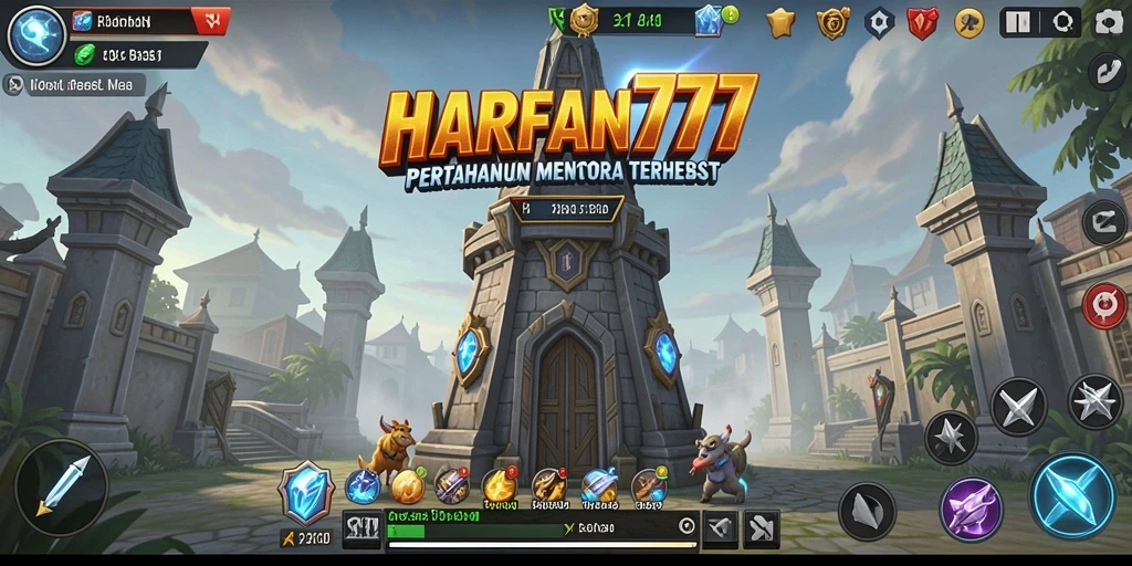 Gameplay seru dan menatap menara di HARAPAN777.