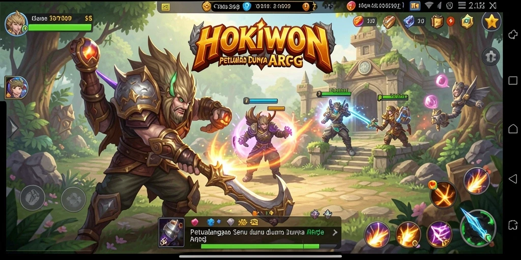 Gameplay seru dan mendebarkan dalam petualangan ARPG HOKIWON.