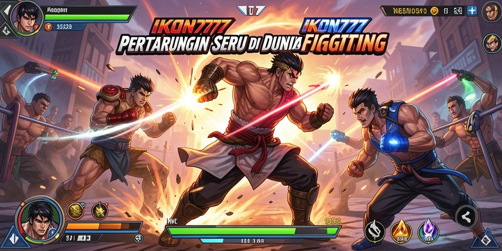 Tangkapan layar gameplay <strong>IKON777</strong> menampilkan aksi pertarungan yang intens dan dramatis.