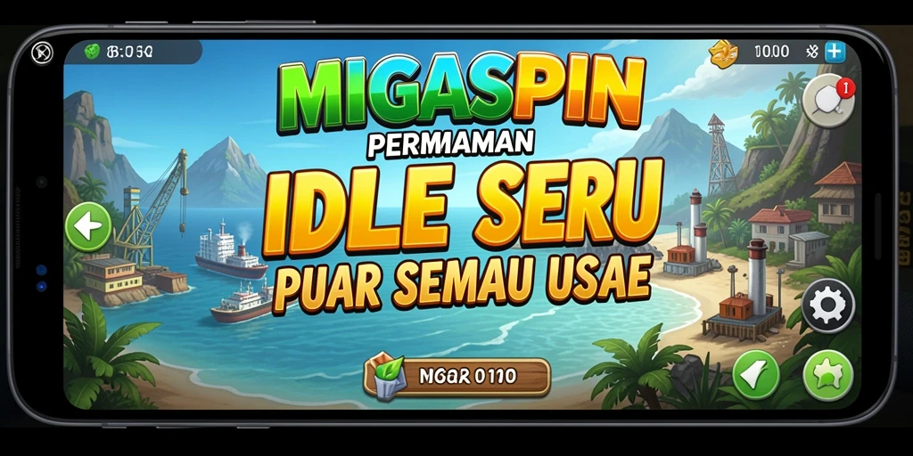 Tampilan gameplay MIGASPIN dengan elemen Idle yang menarik.