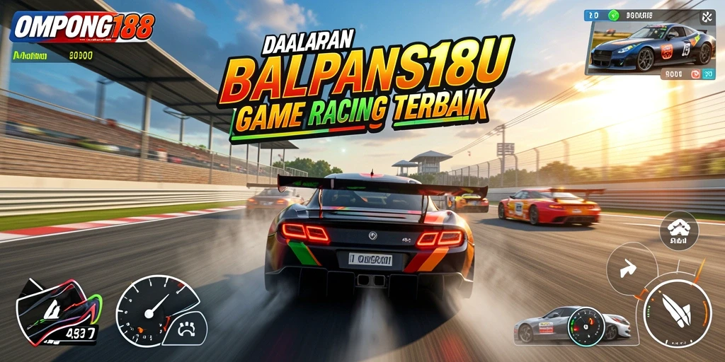 Screenshot menampilkan momen seru saat balapan di OMPONG188.