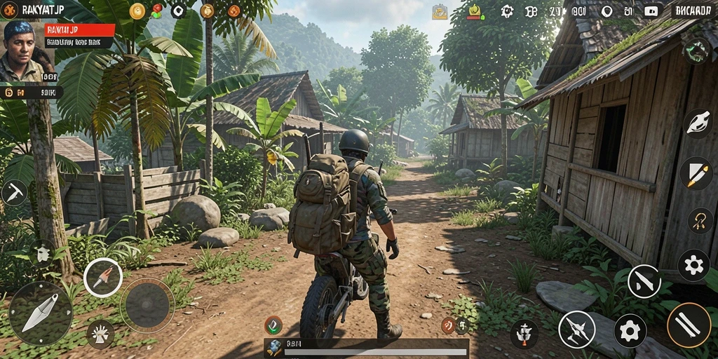 Screenshot gameplay RAKYATJP yang menampilkan interaksi sosial di dunia virtual.