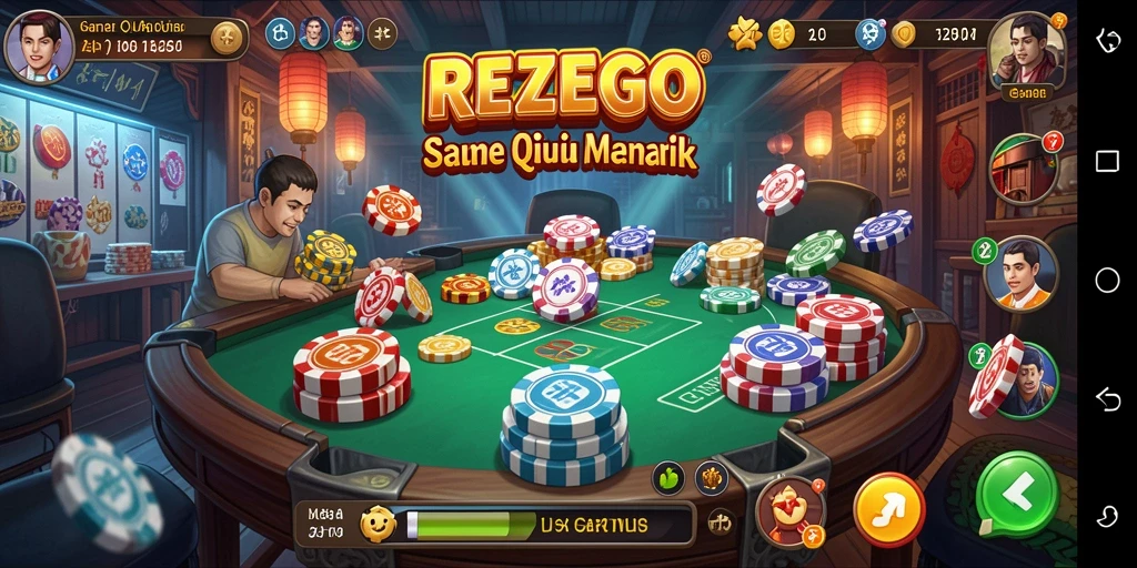 Tampilan gameplay seru dari REZEGO, game QiuQiu yang menghibur.
